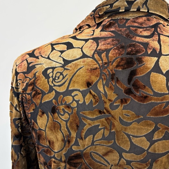 Bronze burnout velvet floral shirt - Picture 5 of 6